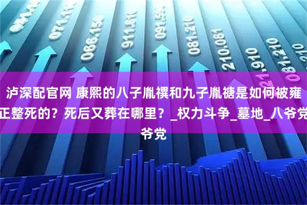 泸深配官网 康熙的八子胤禩和九子胤禟是如何被雍正整死的？死后又葬在哪里？_权力斗争_墓地_八爷党