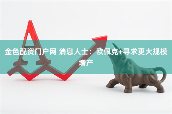 金色配资门户网 消息人士：欧佩克+寻求更大规模增产